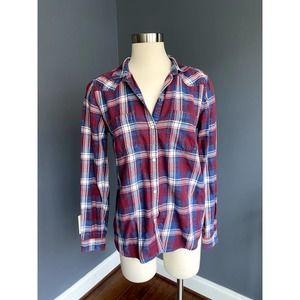 AE maroon/blue boyfriend flannel